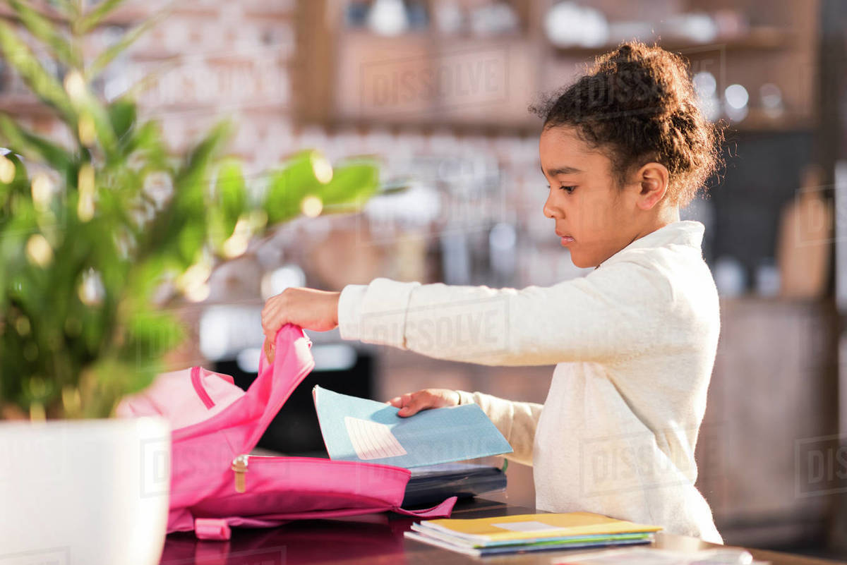 school bag packing