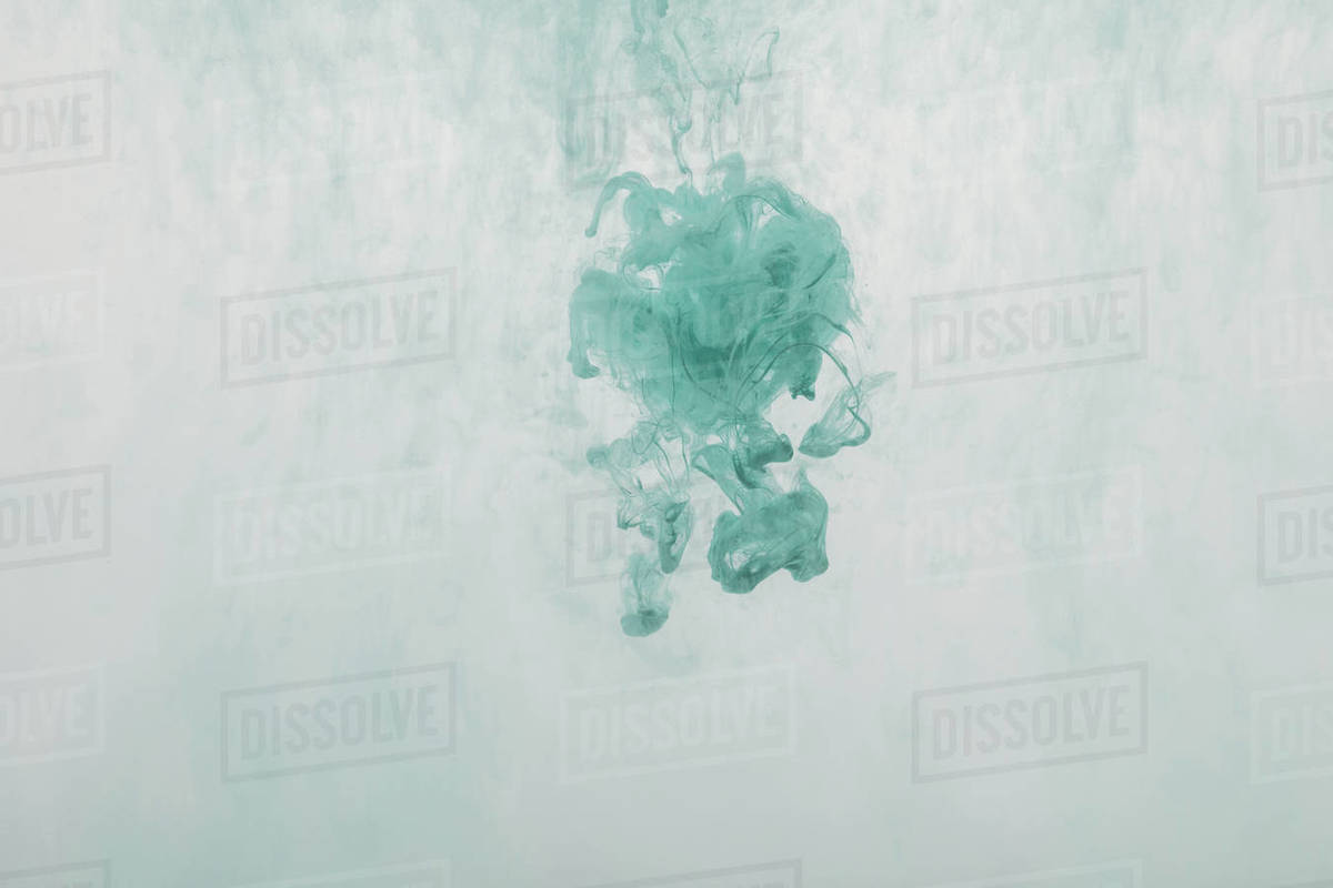 Abstract design with turquoise watercolor paint splash Stock Photo