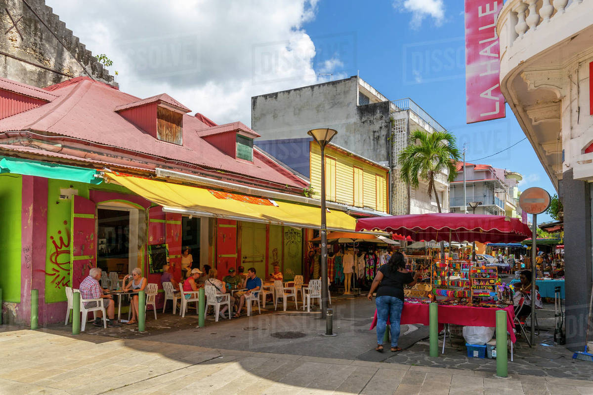 View of Spice Market Square, Pointe-a-Pitre, Guadeloupe, French Antilles, West Indies, Caribbean, Central America Royalty-free stock photo