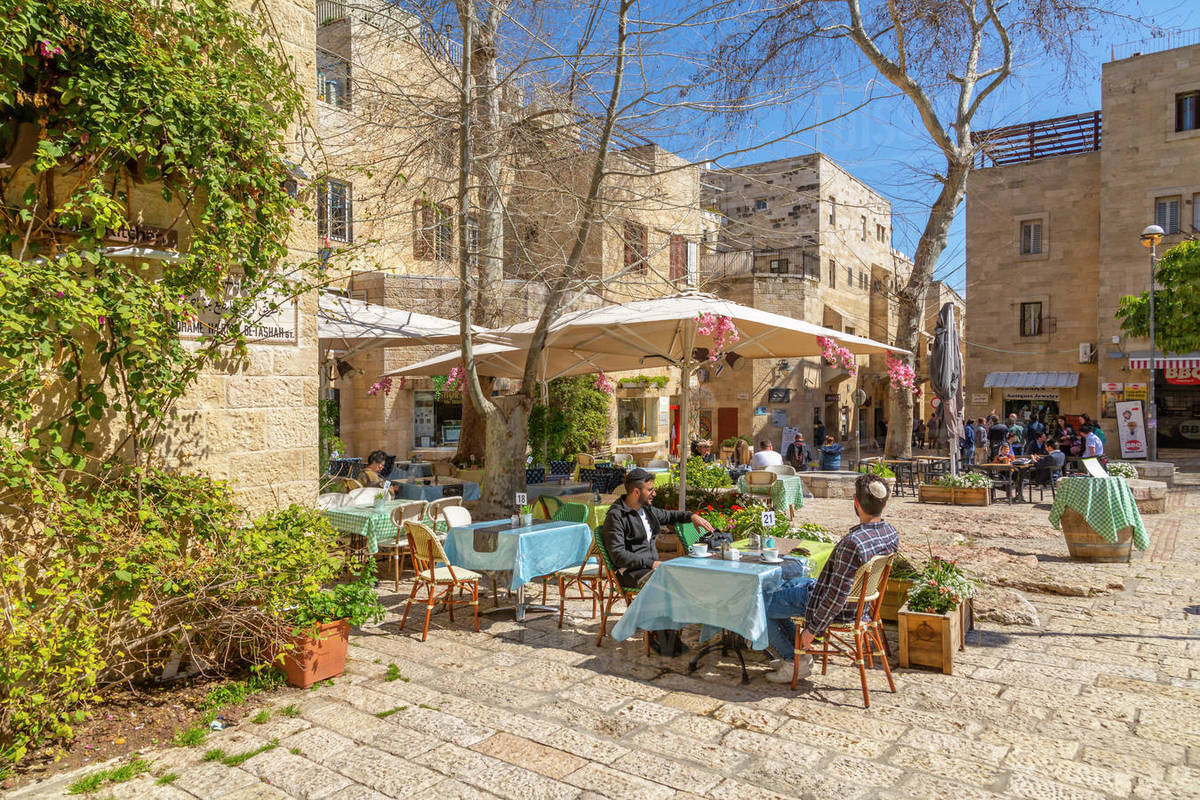 Holly Cafe near Hurva Synagogue in Old City, Old City, UNESCO World Heritage Site, Jerusalem, Israel, Middle East Royalty-free stock photo