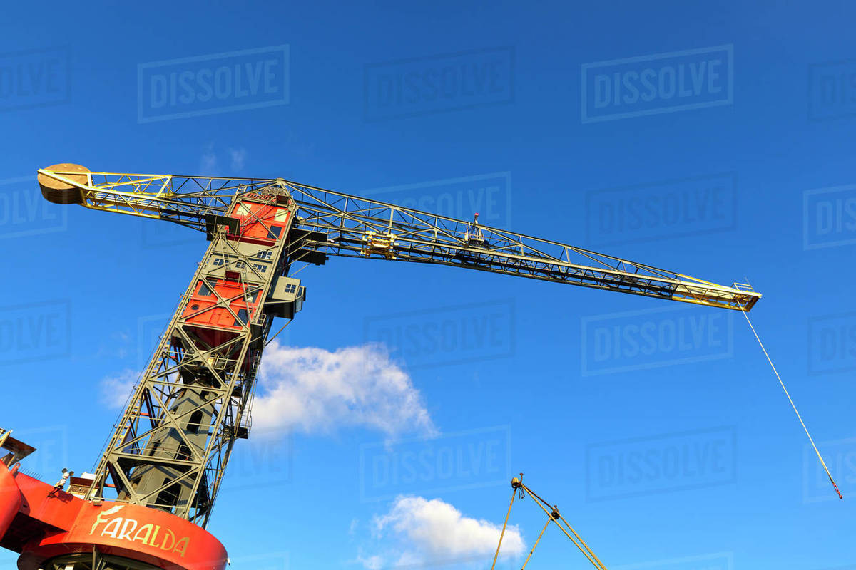 The Faralda Crane hotel at NDSM wharf in Amsterdam's hipster area in Amsterdam-Noord, Amsterdam, North Holland, The Netherlands, Europe Royalty-free stock photo