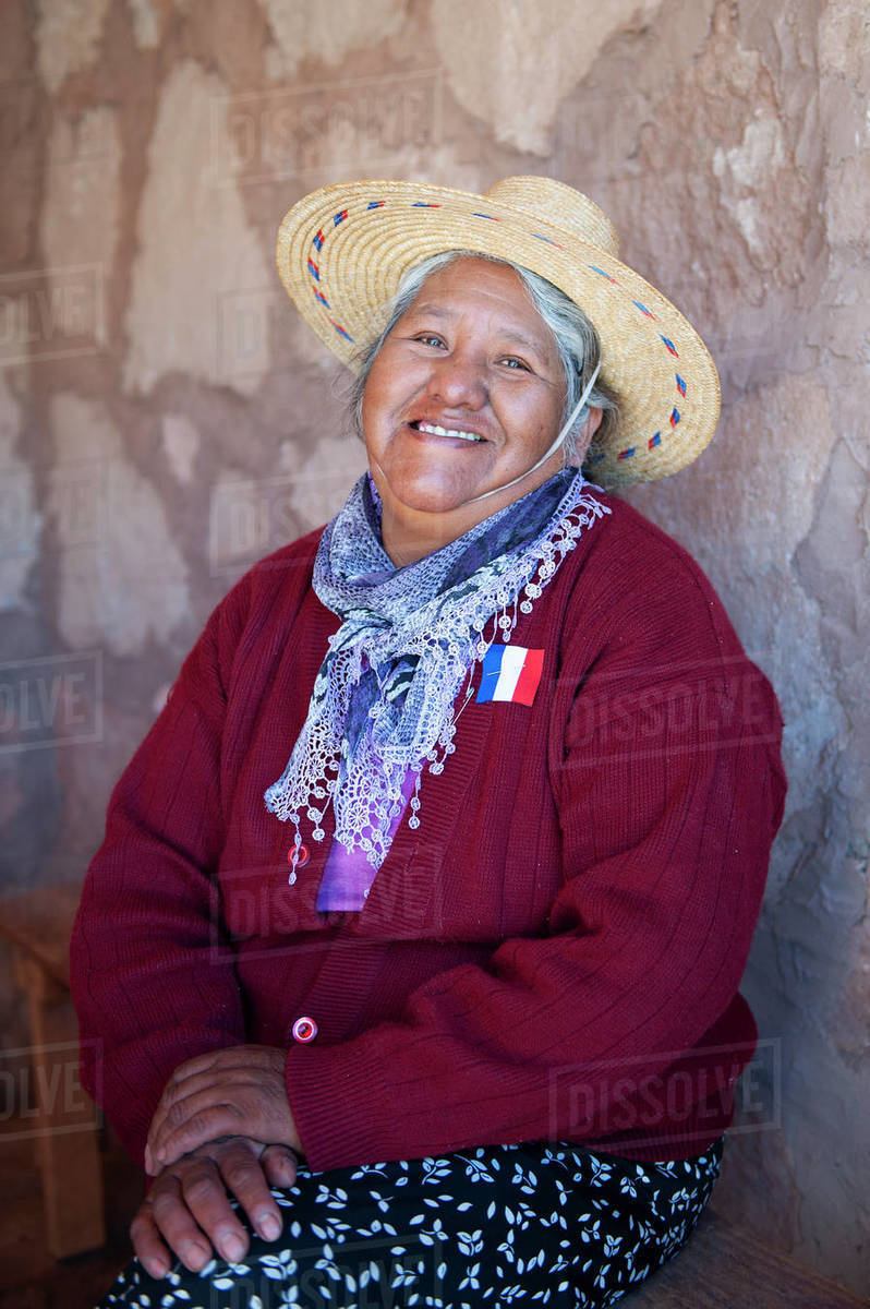 Old woman, San Pedro de Atacama, Chile, South America Royalty-free stock photo