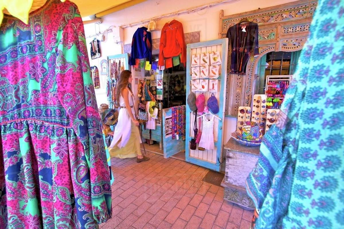 Hippy Shop, Santa Gertrudis de Fruitera, Ibiza, Balearic Islands, Spain, Europe Royalty-free stock photo