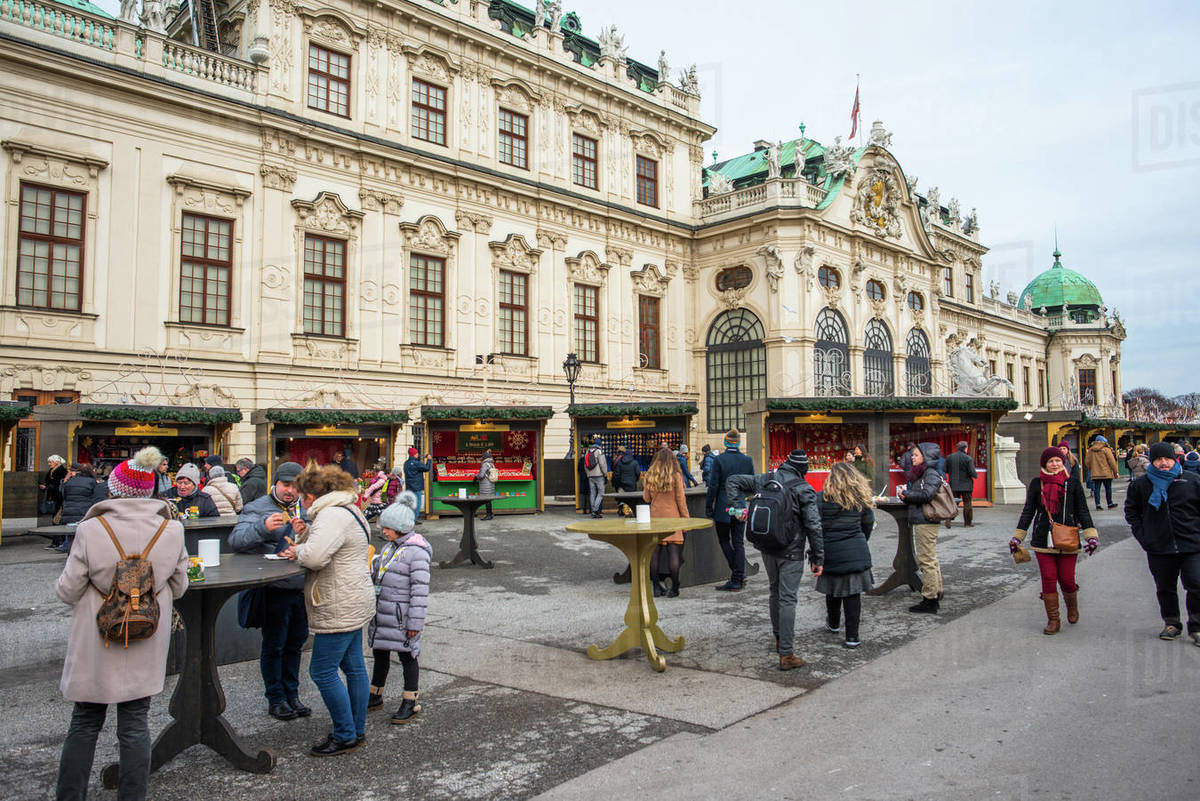 Christmas Market at Belvedere Palace, Vienna, Austria, Europe Royalty-free stock photo