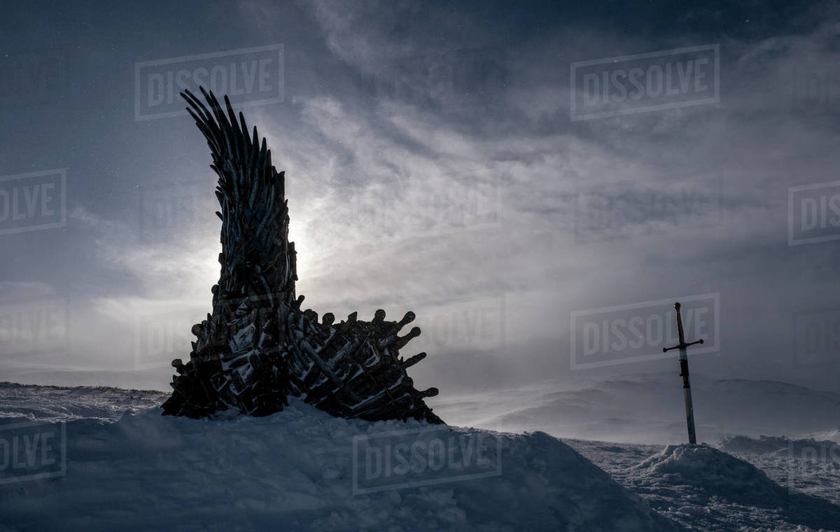 Throne of the North, hidden HBO throne from Game of Thrones, Sweden, Scandinavia, Europe Royalty-free stock photo