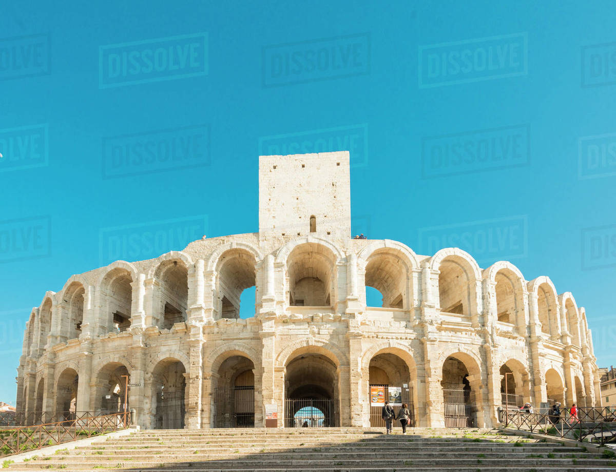 Arles Amphitheatre, UNESCO World Heritage Site, Arles, Bouches du Rhone, Provence, Provence-Alpes-Cote d'Azur, France, Europe Royalty-free stock photo