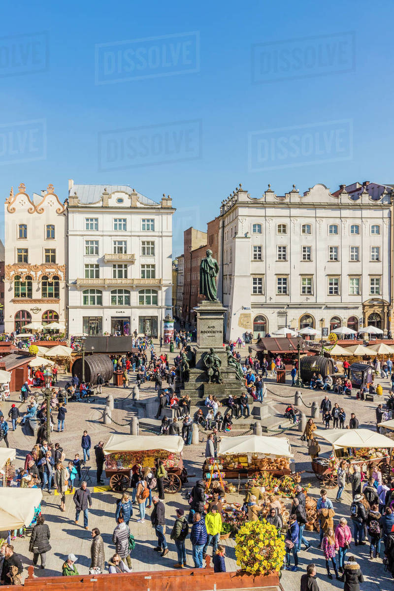 The main square, Rynek Glowny, in the medieval old town, UNESCO World Heritage Site, Krakow, Poland, Europe Rights-managed stock photo