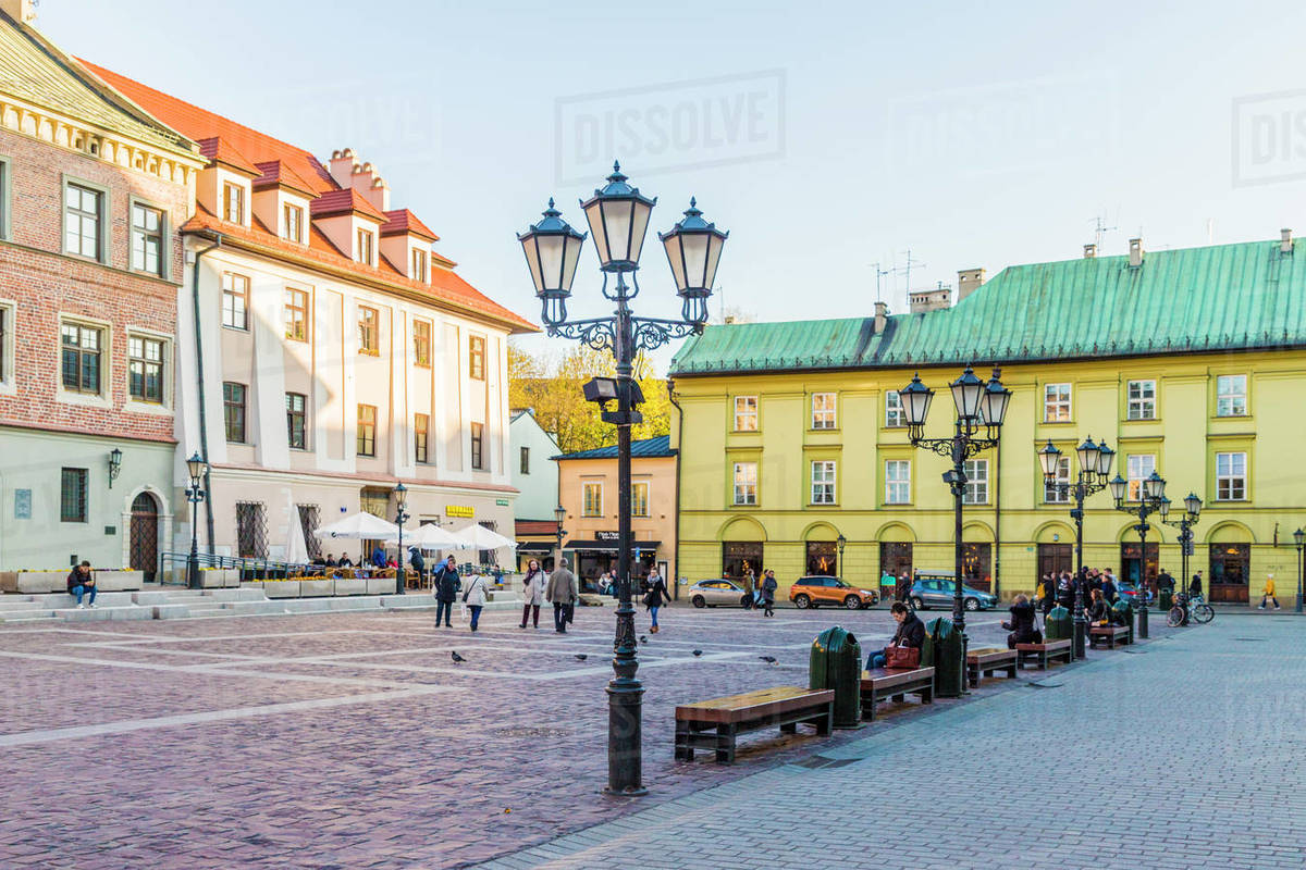 Little Market Square (Maly Rynek) in the medieval old town, UNESCO World Heritage Site, Krakow, Poland, Europe Rights-managed stock photo