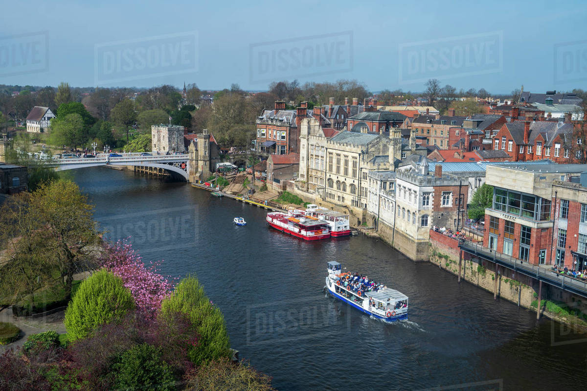 York river boat cruise on the River Ouse and Lendal bridge, York city