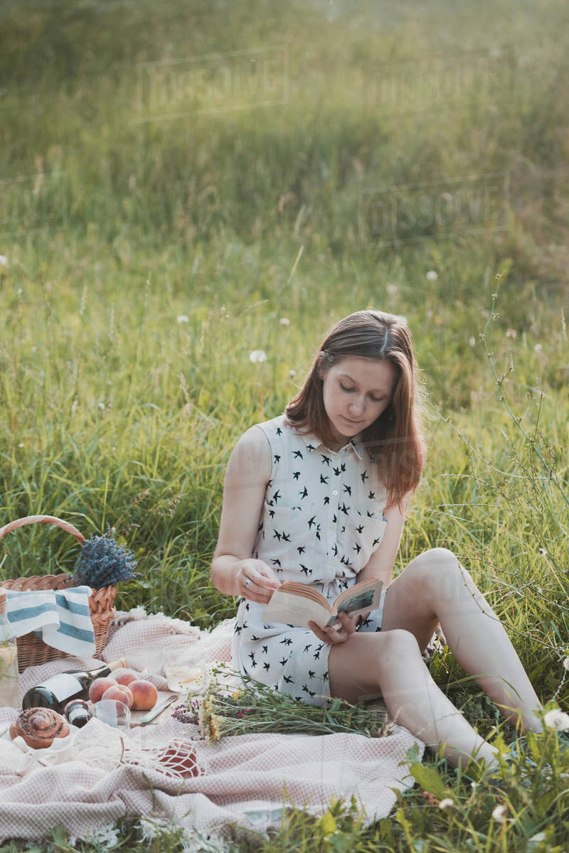 Summer Girl On A Picnic In A Meadow In The Forest Royalty free summer-girl-on-a-picnic-in-a-meadow-in-the-forest-royalty-free