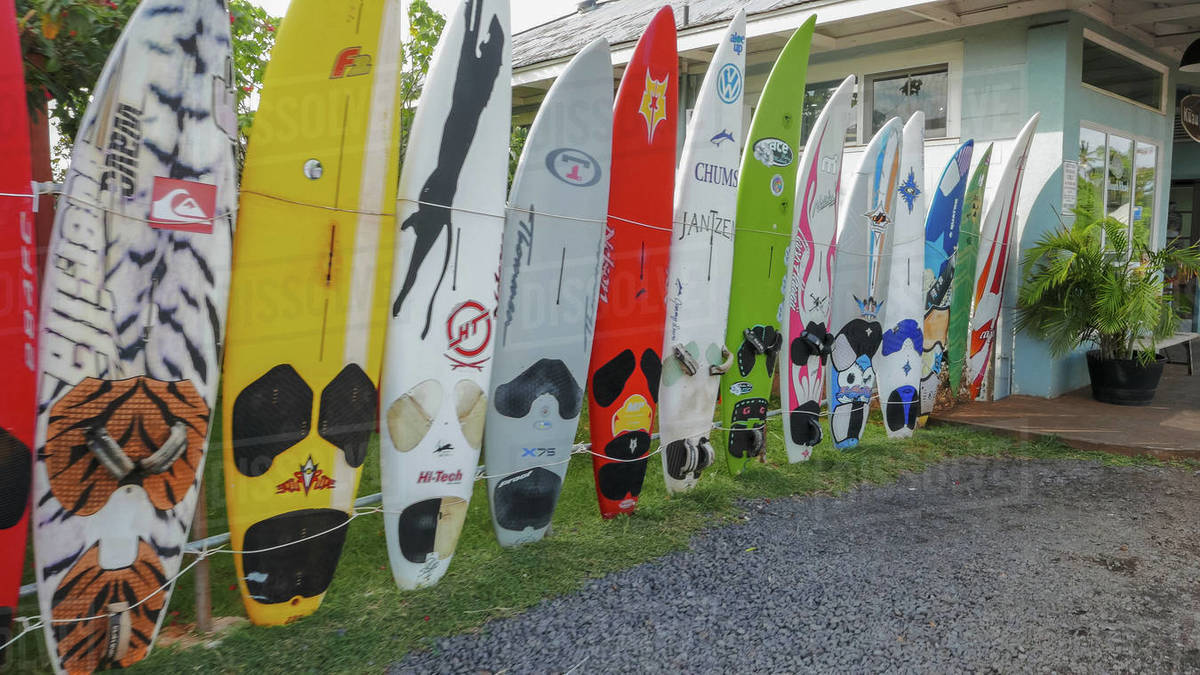 PAIA, UNITED STATES OF AMERICA AUGUST 10 2015 old windsurfing boards