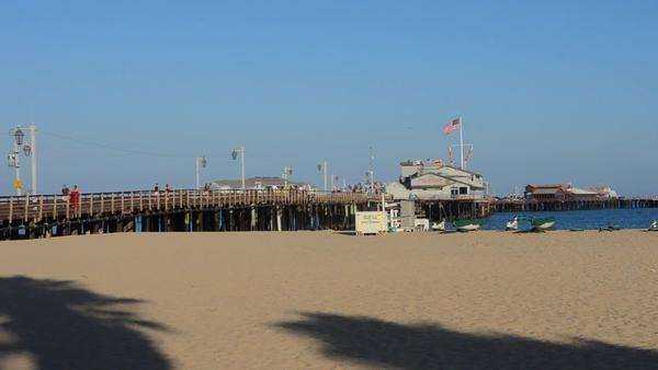 Santa Barbara California Ca Waterfront And Beaches Pier Of Beach Santa Barbara California Ca Waterfront Pier And Beaches For Tourists Royalty Free Stock Video