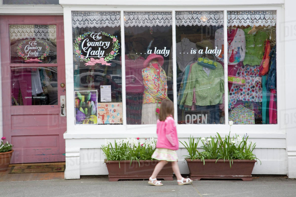 WA, La Conner, La Conner shops, a tourists' delight Stock Photo