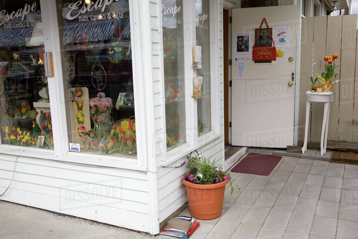WA, La Conner, La Conner shops, a tourists' delight Stock Photo