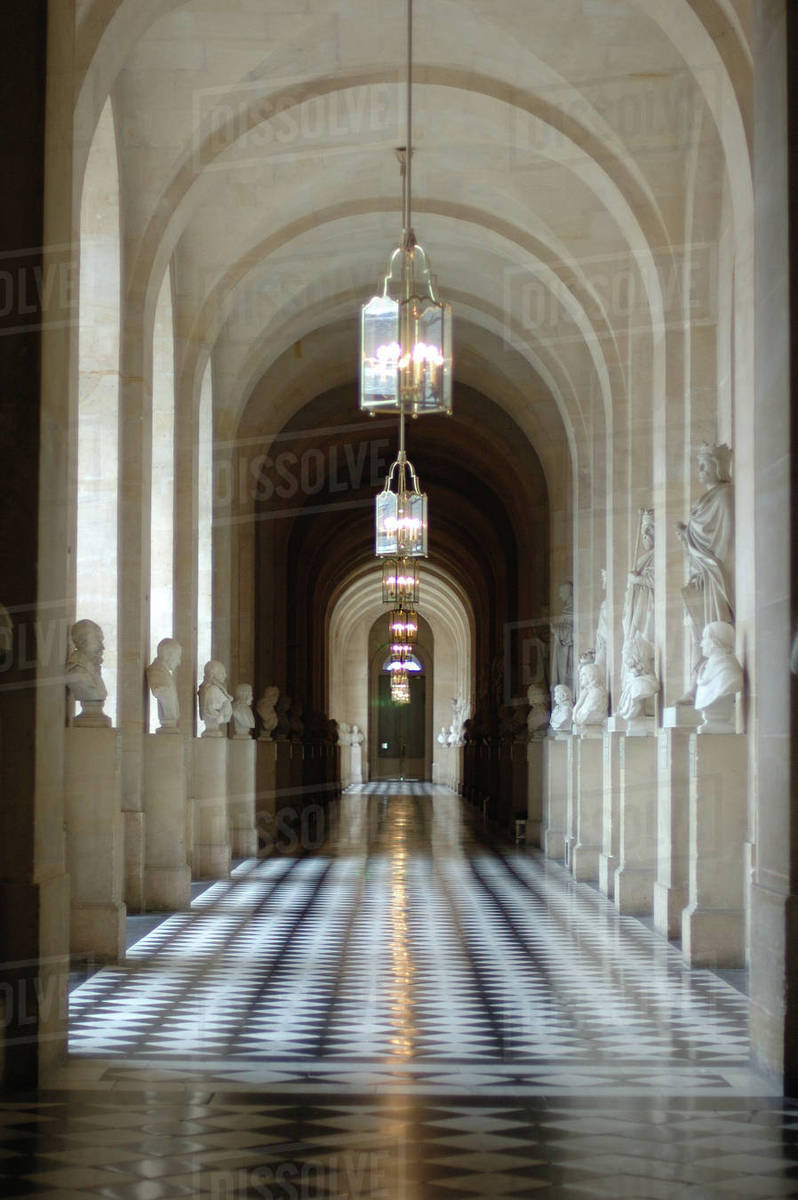 France, Versailles, hallway Stock Photo Dissolve