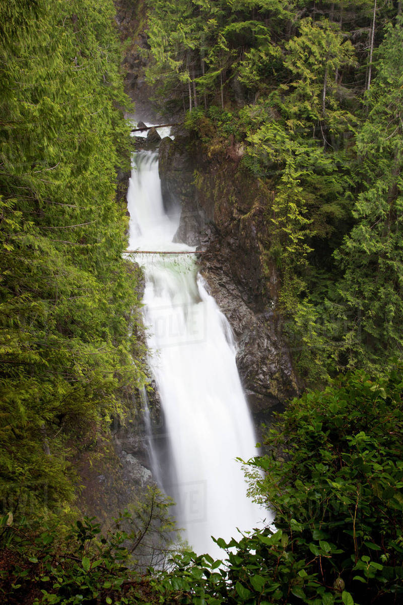 WA, Wallace Falls State Park, Upper Wallace Falls, on the Wallace River Stock Photo Dissolve