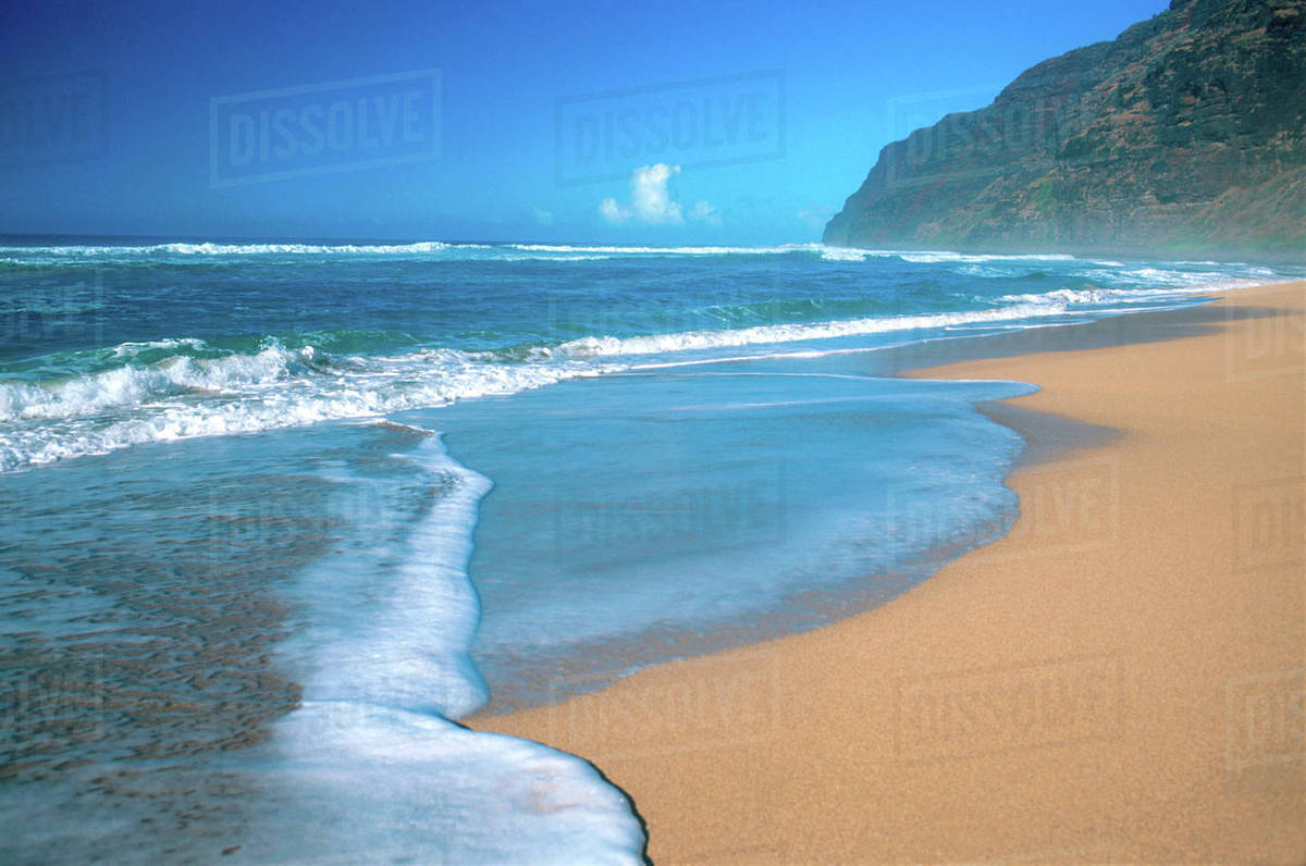 Na Usa Hawaii Kauai Barking Sands Beach Stock Photo Dissolve