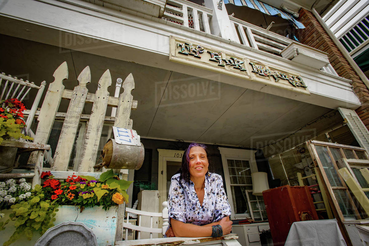 Portrait Of Female Keeper At Front Porch Shabby Chic D25 136 611 Portrait Of Female Keeper At Front Porch Shabby Chic D25 136 611