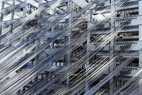 Carbon fibre thread on loom in carbon fibre production facility - Stock ...