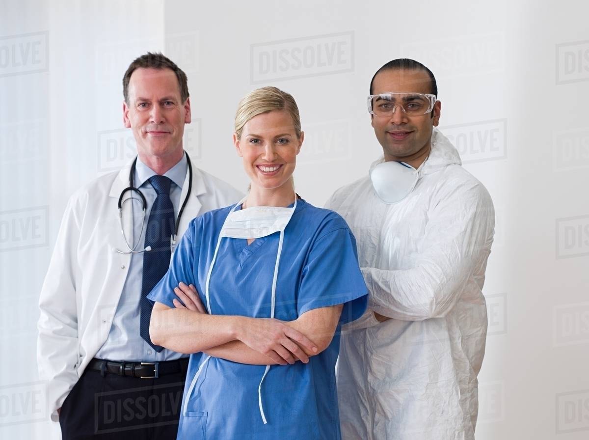 Three healthcare colleagues Stock Photo Dissolve