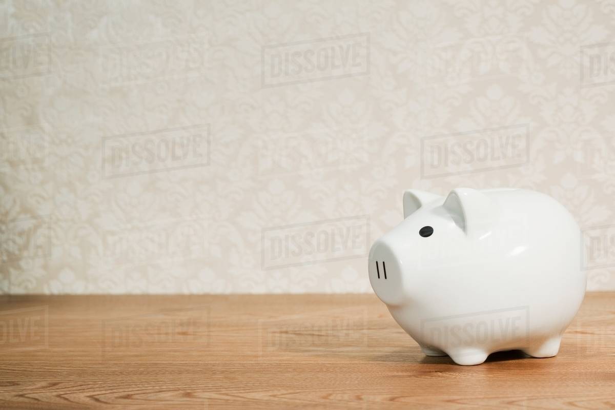 White piggy bank Stock Photo Dissolve