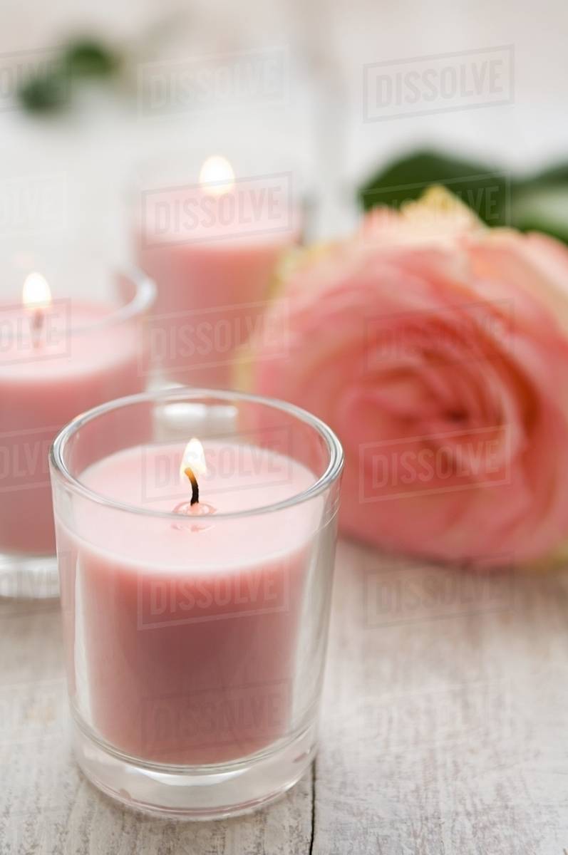 Rose and candles Stock Photo Dissolve
