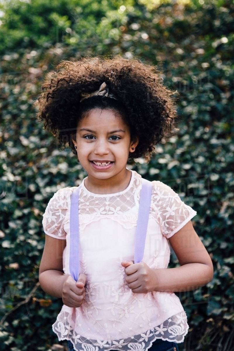 girl wearing backpack