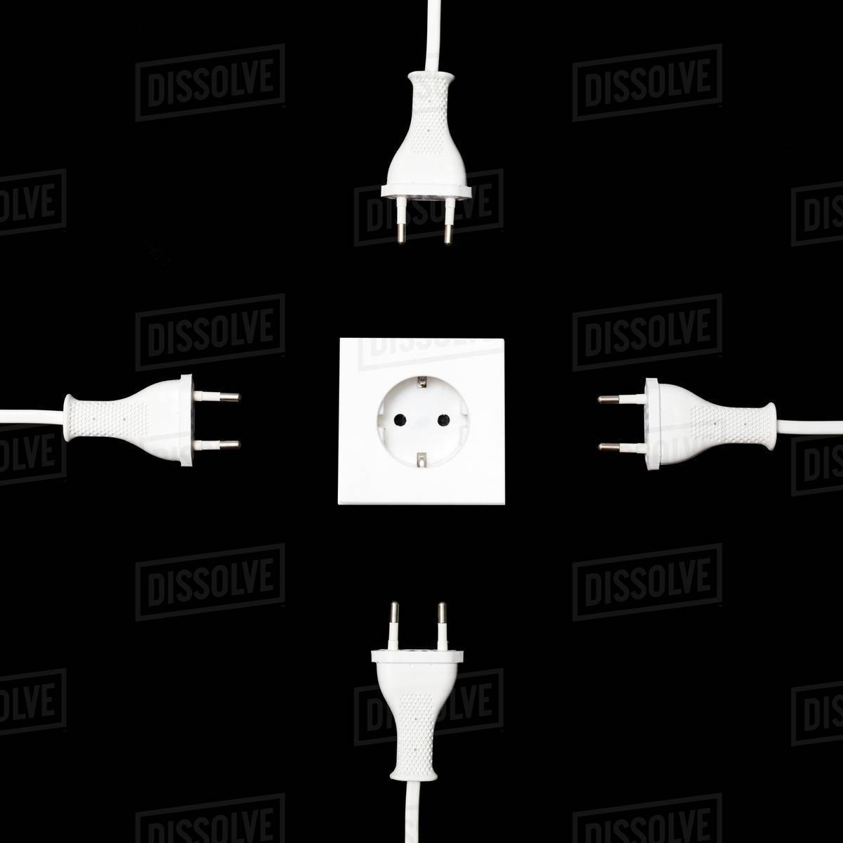 Electrical plugs and socket Stock Photo Dissolve