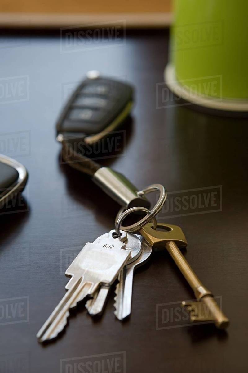 Keys On A Table Stock Photo Dissolve Keys On A Table