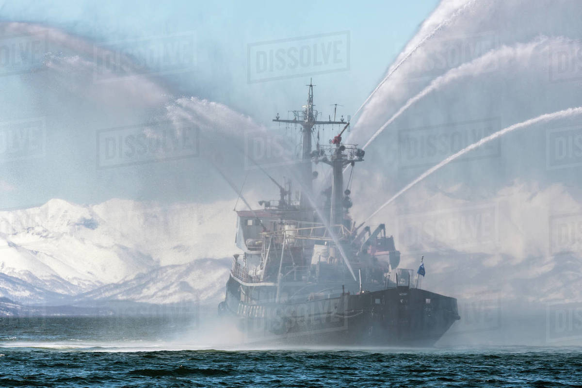 KAMCHATKA, RUSSIA APR 27, 2019 Rescue and salvage ship of Pacific