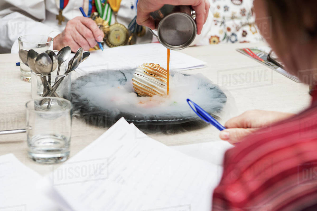 Tasting and evaluation of food by a certified specialist. A