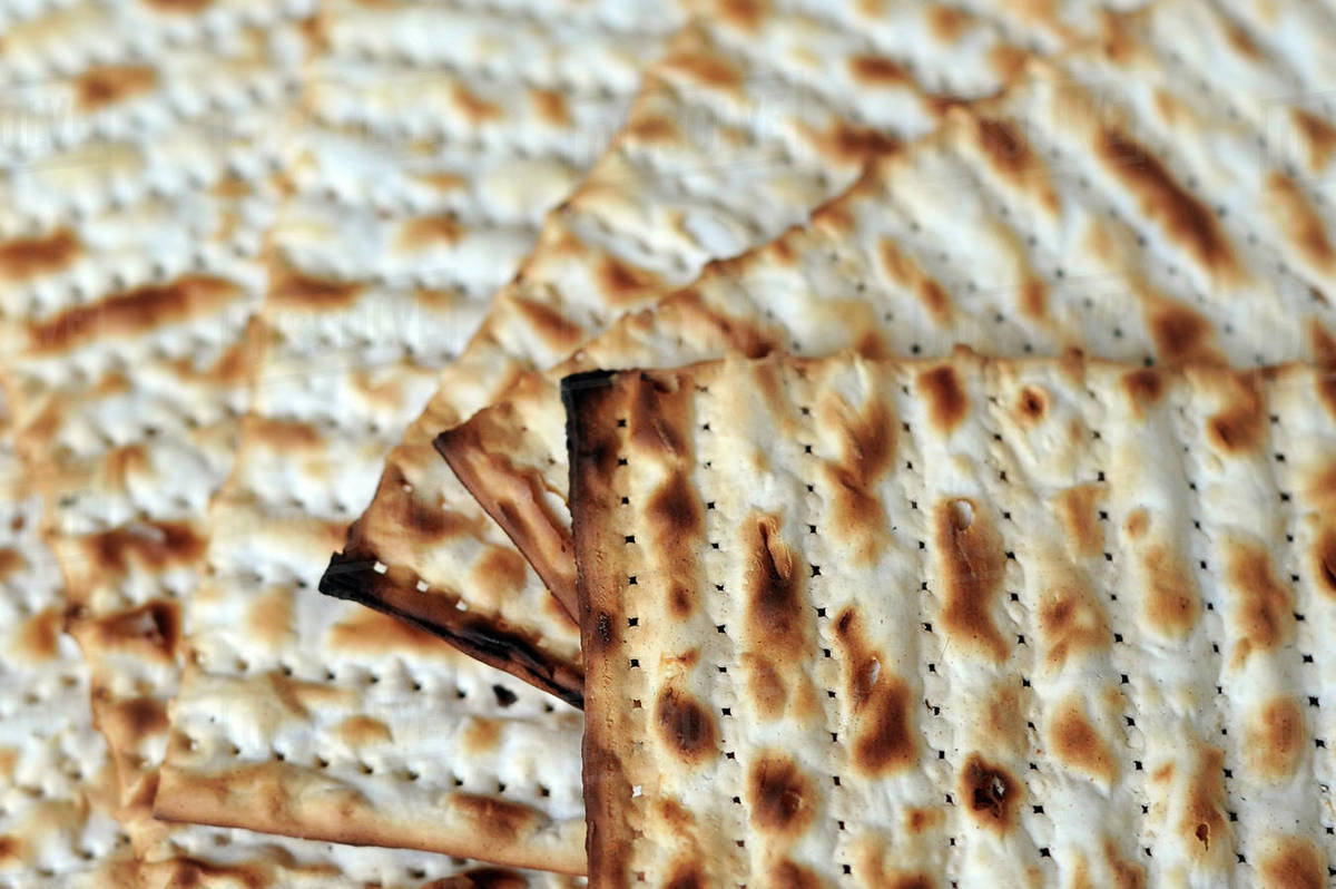 An unleavened flatbread part of Jewish cuisine of Passover festival