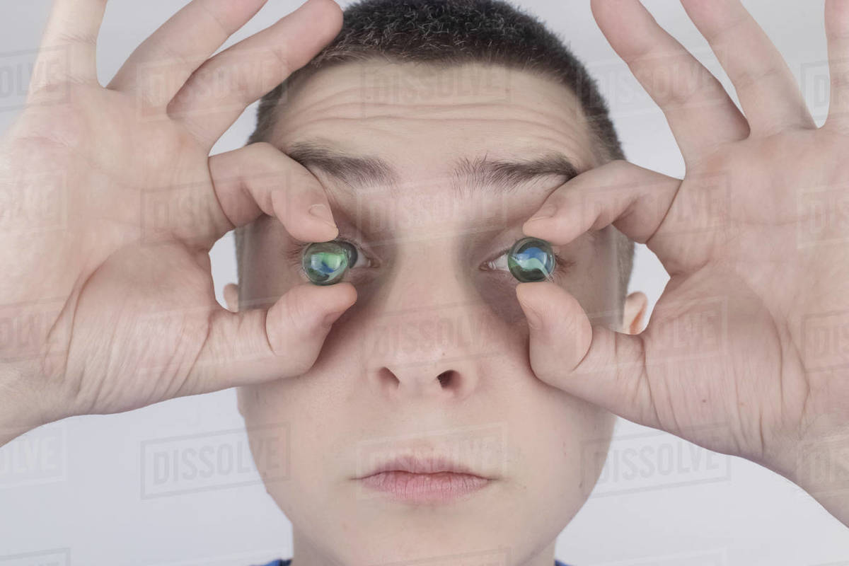 Conceptual shot of an eye crystalline lens replacement. Ophthalmic surgery. Return of sight