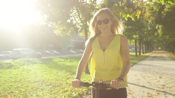 SLOW MOTION, LENS FLARE, CLOSE UP, PORTRAIT: Beautiful Caucasian woman ...