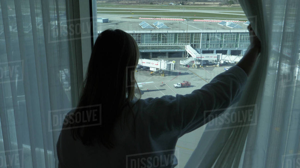 VANCOUVER INTERNATIONAL AIRPORT, CANADA, MARCH 2018 SILHOUETTE