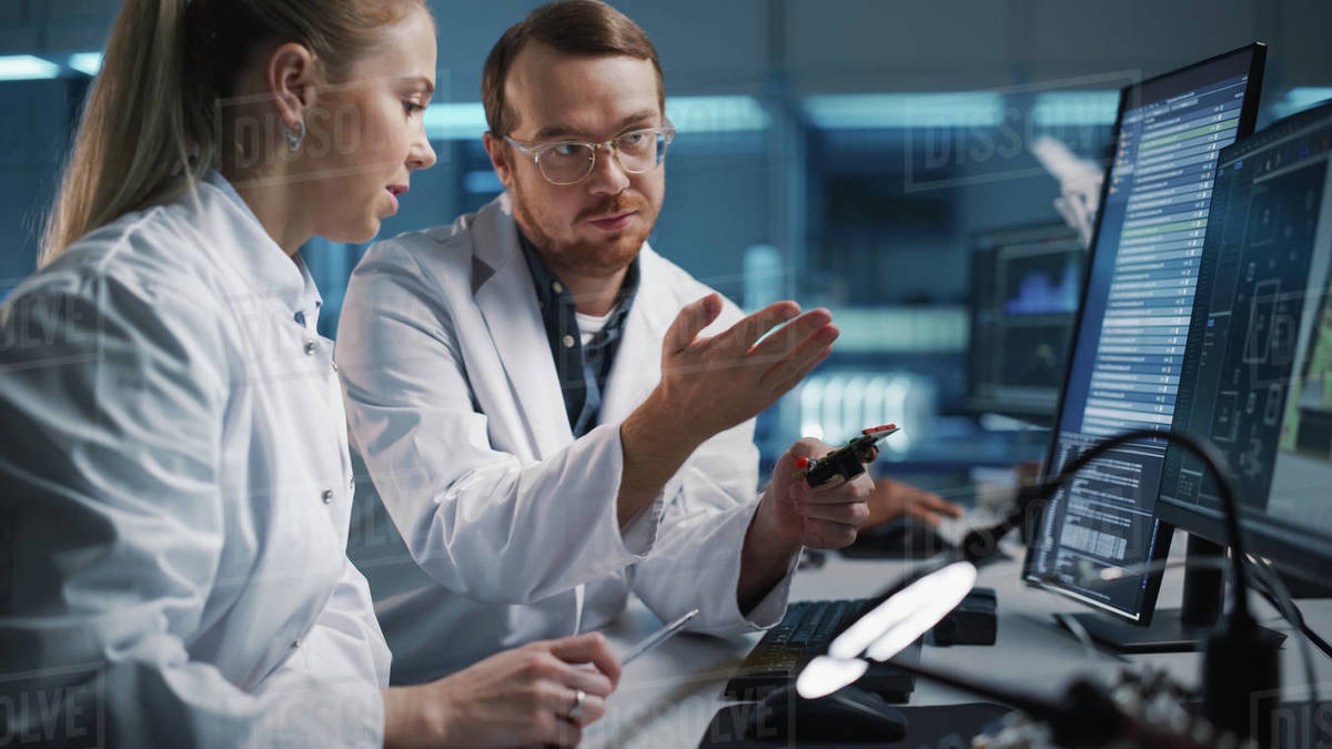 Engineer and Scientist Talk Stock Photo Dissolve