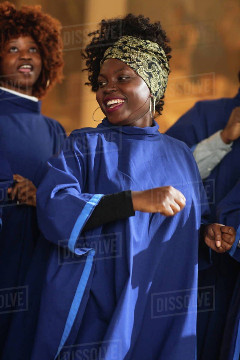 Black Christian Female Gospel Singer Singing, Happy to be Spreading the