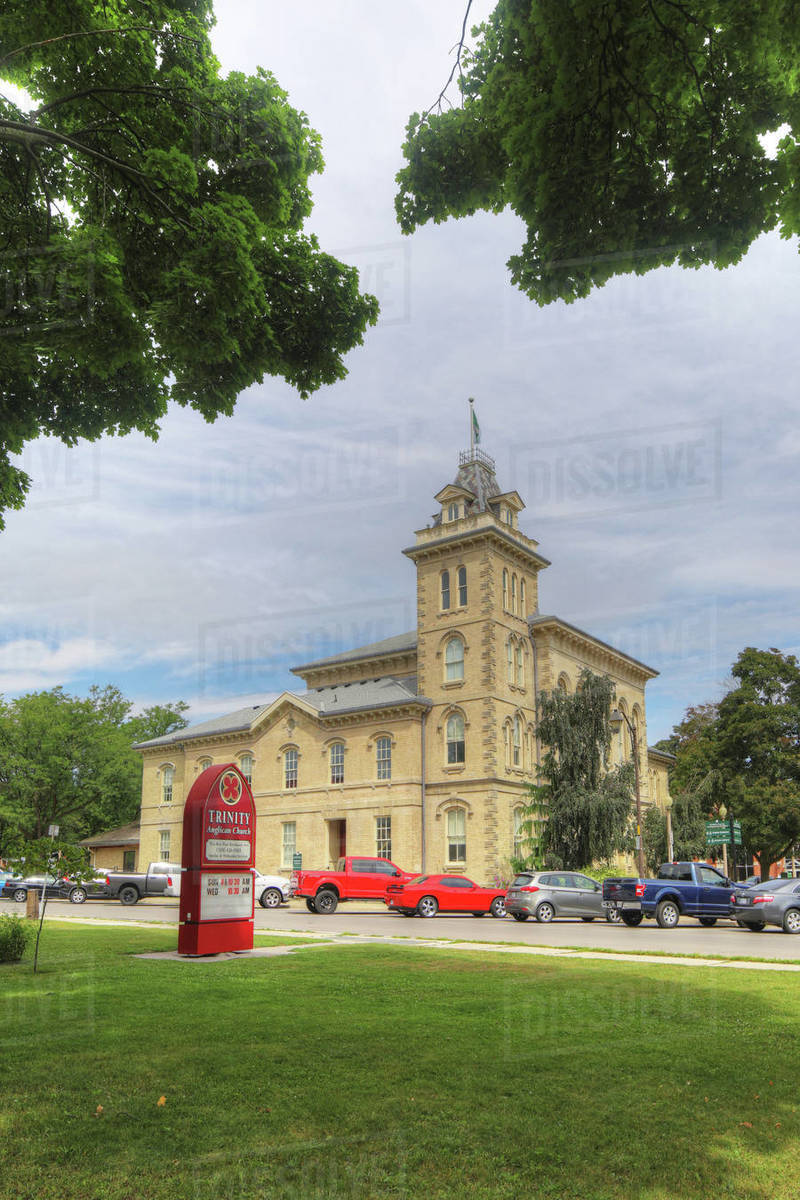 Vertical of Town Hall in Simcoe, Ontario, Canada Stock Photo Dissolve