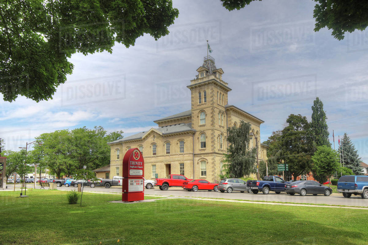 View of Town Hall in Simcoe, Ontario, Canada Stock Photo Dissolve
