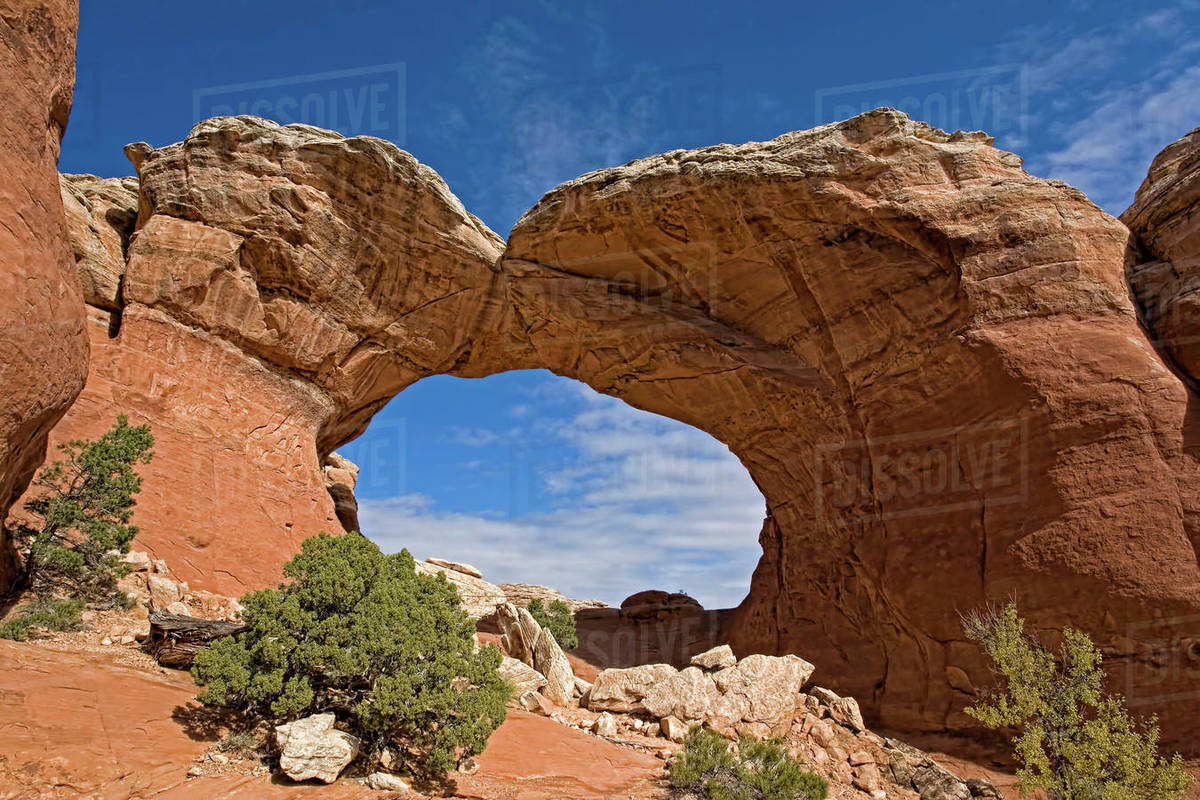 The Broken Arch in Arches National Park Stock Photo Dissolve