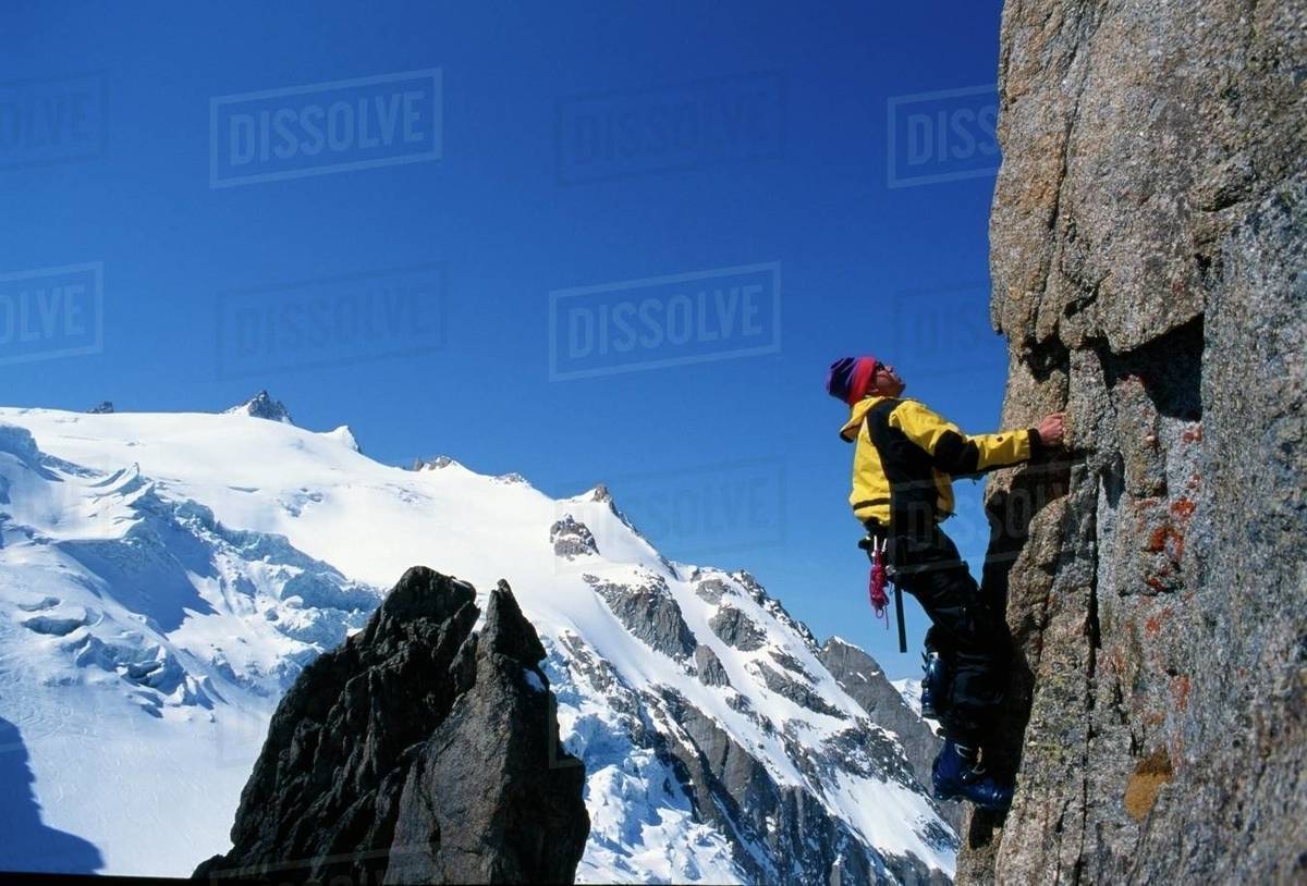 Mountain Climber, Swiss Alps, Switzerland Stock Photo Dissolve