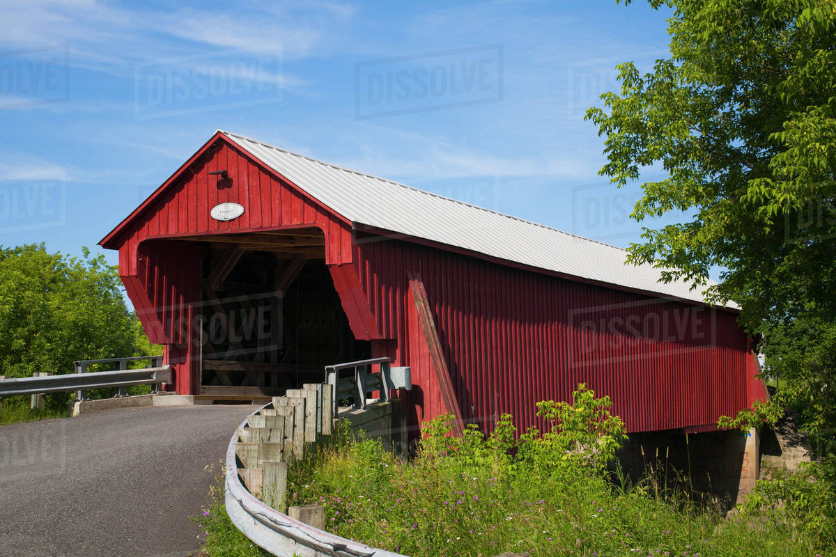 Freeport covered bridge, circa 1870; Cowansville, Quebec, Canada