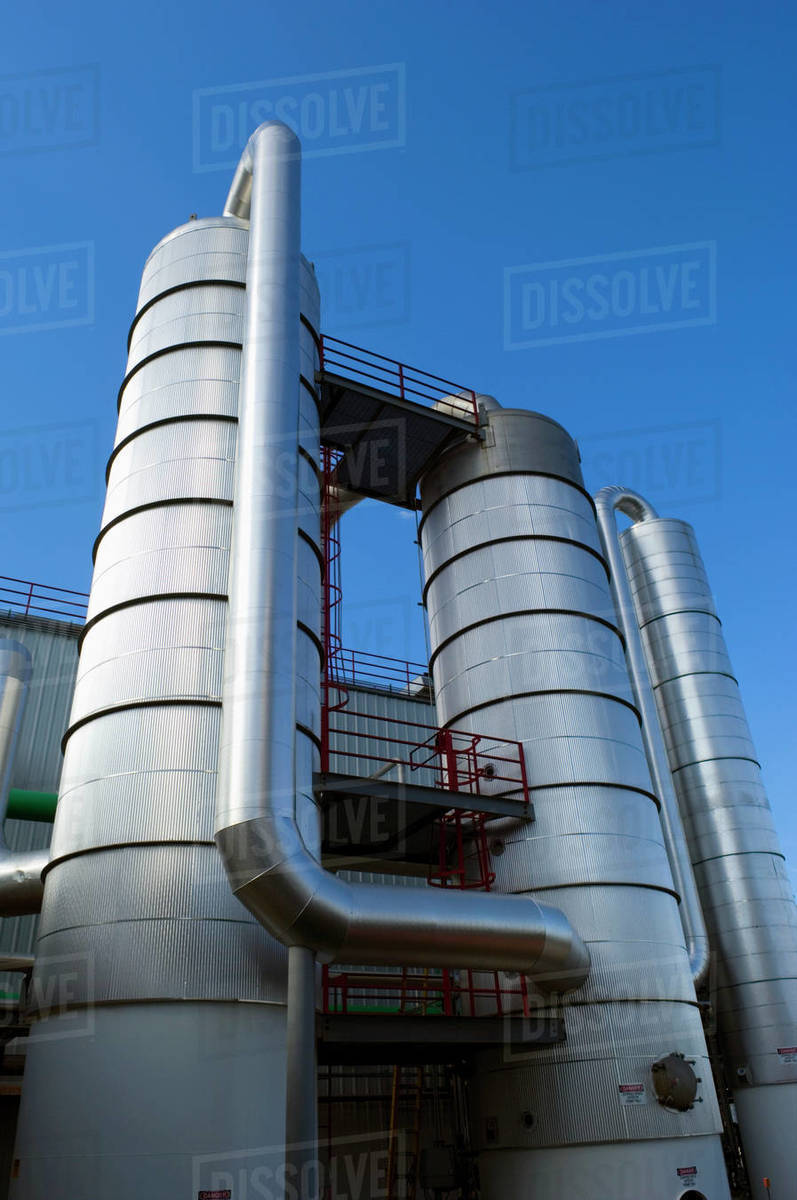 Agriculture Ethanol production plant. Superstructure and piping