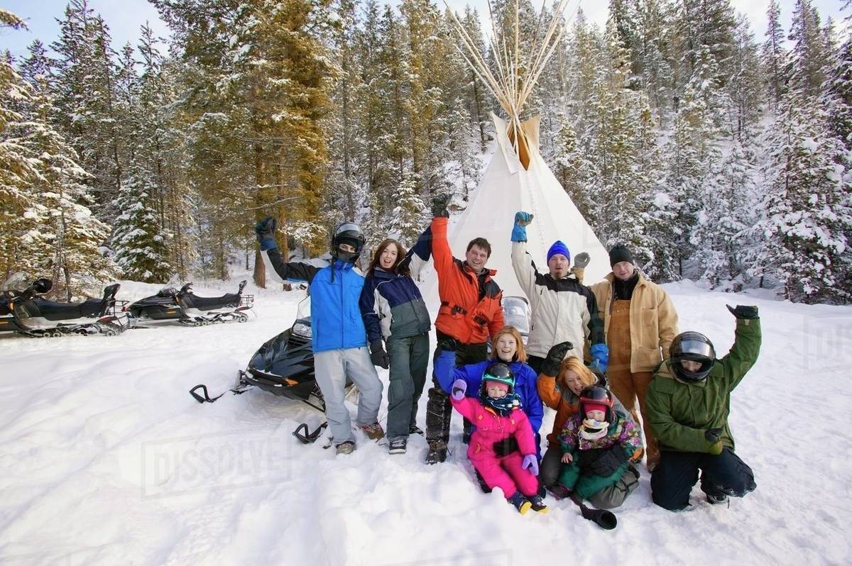 A Group Of People In The Snow Stock Photo Dissolve