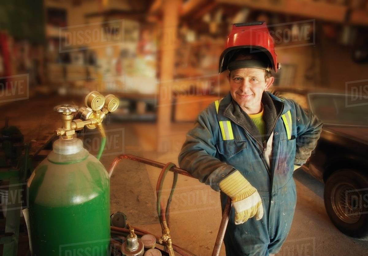 Blue Collar Worker Stock Photo Dissolve