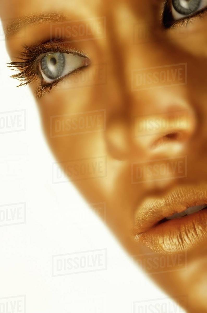 Closeup Of A Bronze Face Stock Photo Dissolve