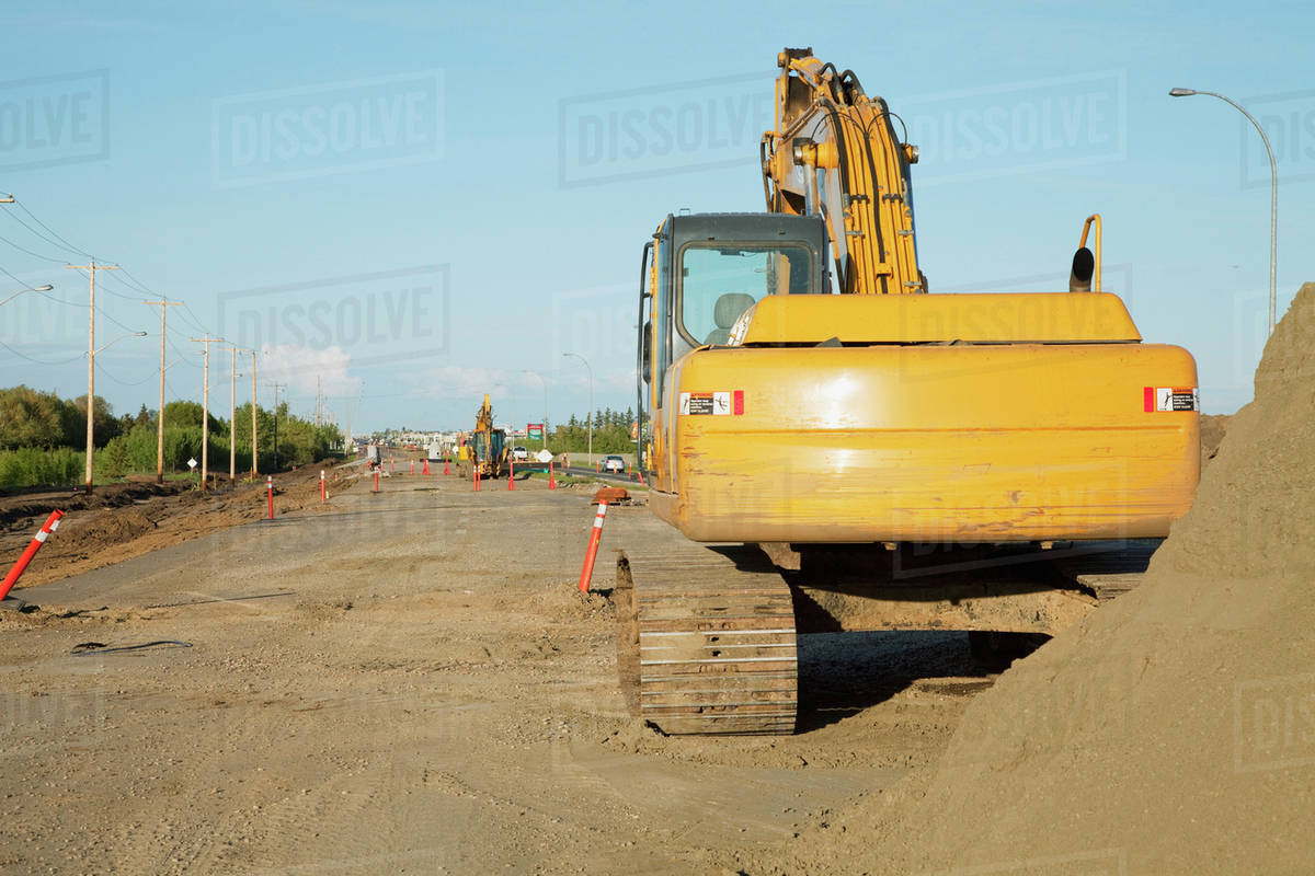 Road construction and heavy equipment; Edmonton, Alberta, Canada