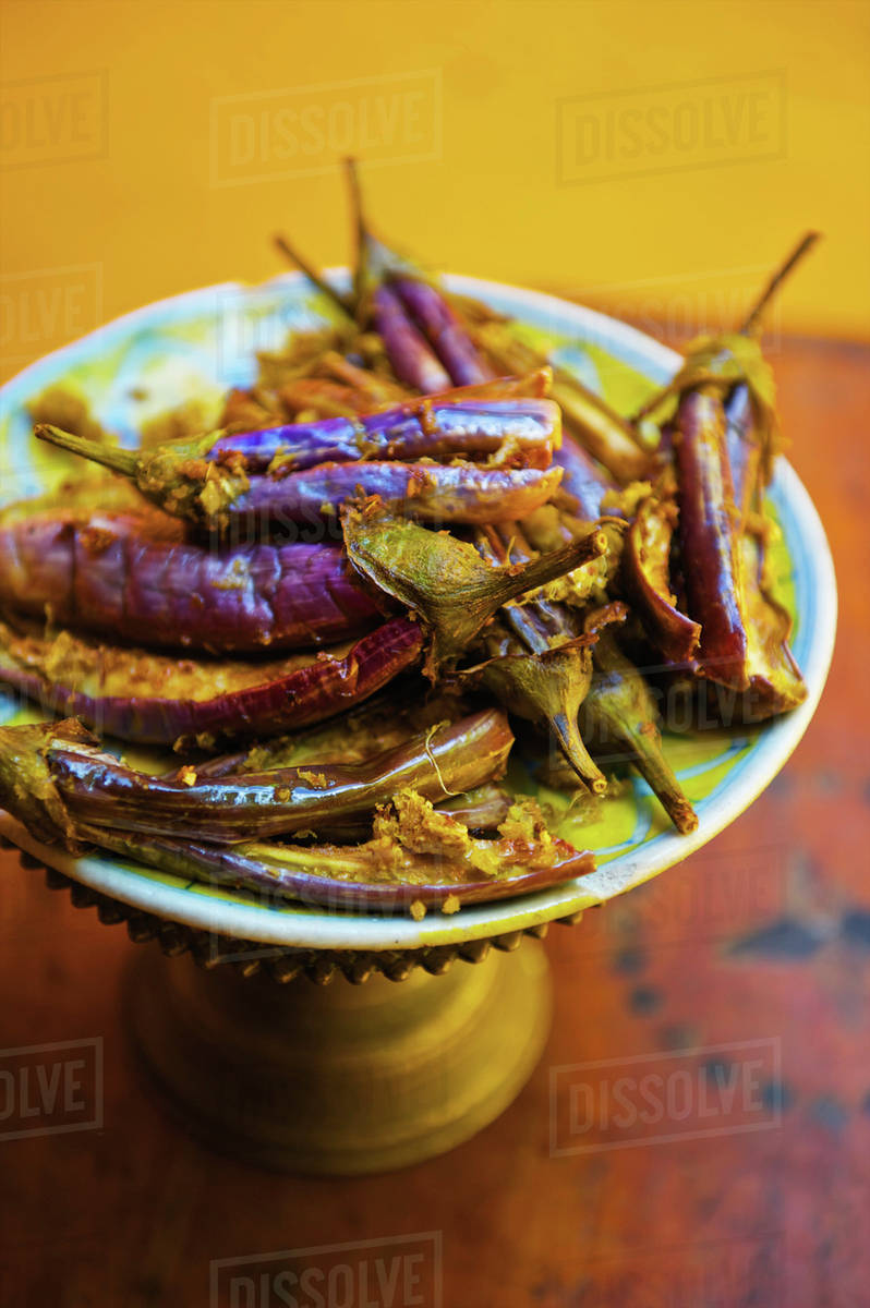 A delicacy served on a platter; Ulpotha, Embogama, Sri Lanka Stock
