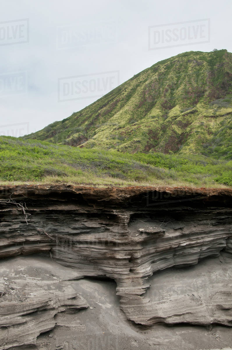 Mountain strata along south shore drive;Oahu hawaii united states of ...