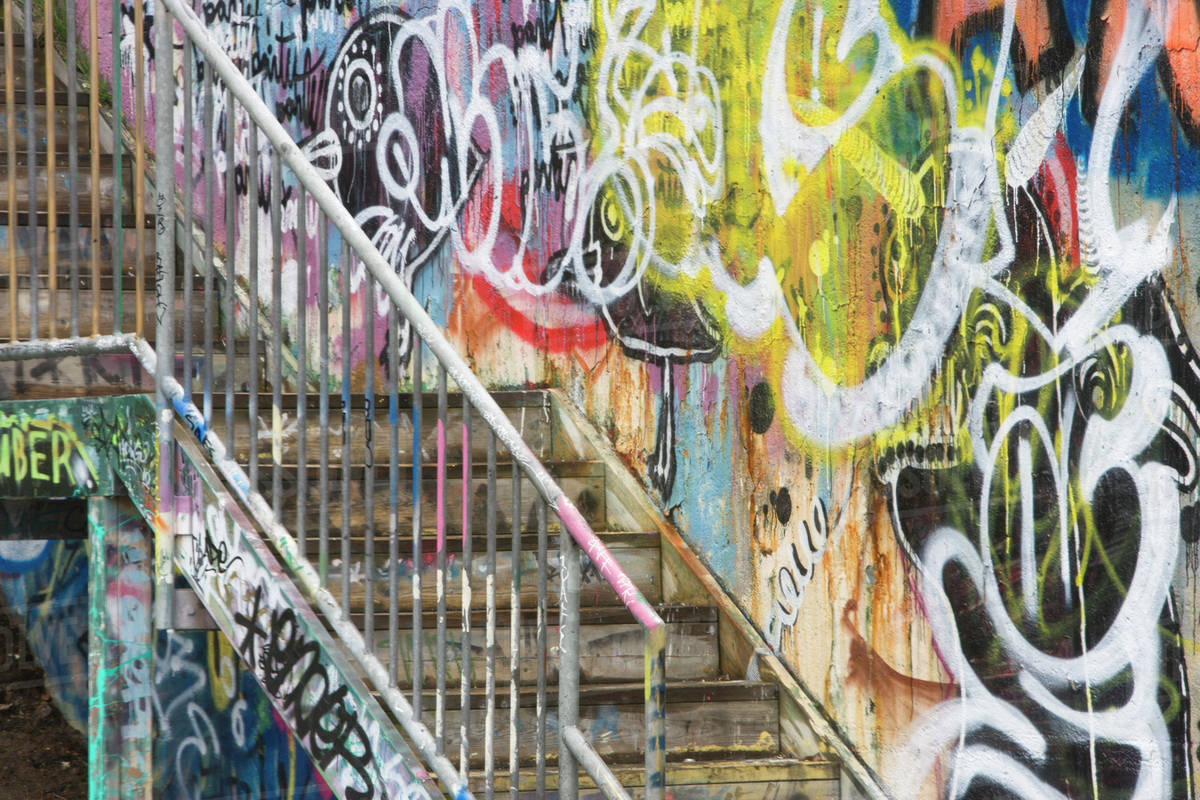Graffiti On Wall Of Parkade Halifax, Nova Scotia, Canada Stock Photo